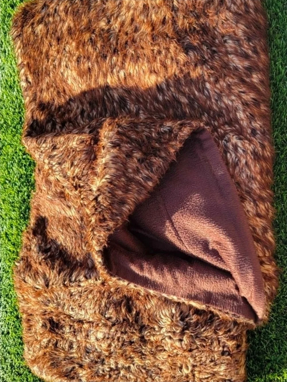 Cozy Faux Fur Throw Blanket - Rich Brown Faux Fur Blanket Throw 2 sided